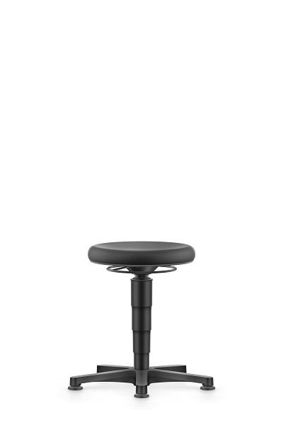 bimos Allround Hocker mit Gleiter, PU schwarz, Sitzhöhe 450-650 mm, Farbring grau, 9460-2000-3278
