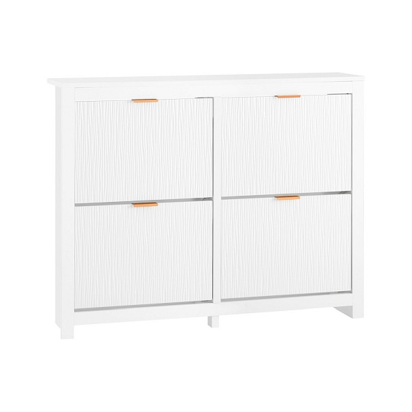 SoBuy Schuhschrank mit 4 Türen Weiß 104x23x82 cm, Funktional, FSR186-W