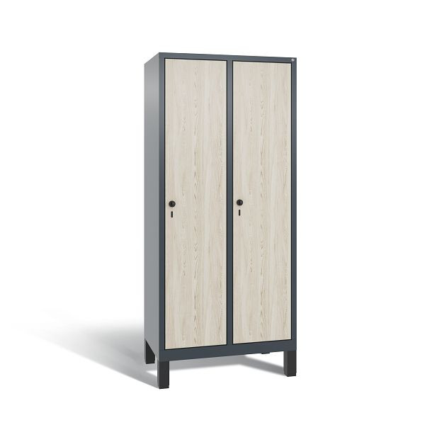 C+P Spind Evolo, 2 Abteile, H1850xB810xT500 mm, Anthrazit/MDF Esche, 48010-22 S10803