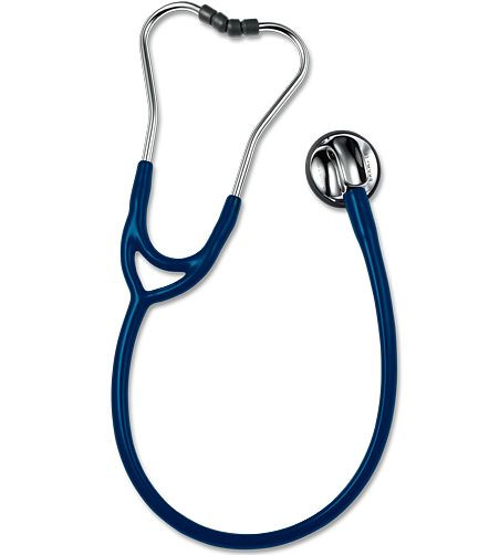 ERKA Stethoskop für Erwachsene mit soft Ohroliven, Membranseite (Dual-Membrane), Zweikanalschlauch SENSITIVE, Farbe: Navy blau, 525.00020