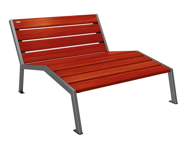 Procity Liegestuhl Silaos 1200 mm, Ohne Armlehne, Holz & Stahl, Mahagoni/Procity Grau, 209641.GPRO.ACAJ