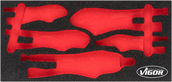 VIGOR 2-Komponenten Weichschaum-Einlagen, Einlagenmaß / Schubladengröße: S (188 x 393 x 35 mm), Verwendung: V5004, V5004-L