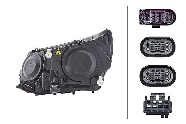 HELLA Hybrid/DE-Hauptscheinwerfer, für u.a. VW Tiguan (5N_), ECE/CCC, für Rechtsverkehr, rechts, 1ZT 010 748-101
