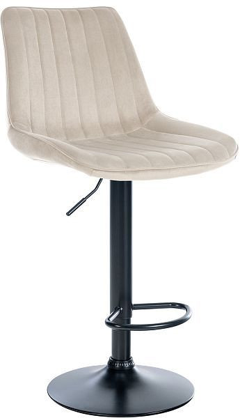 CLP Barhocker Toni Samt schwarz, creme, 321550, 4251756484675