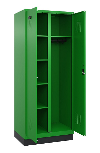 C+P Wäsche-/Garderobenspind Evolo PLUS, mit Sockel, 2 Abteile, 1950x800x500mm, 6, Zylinderschloss, 049620-22 S10053