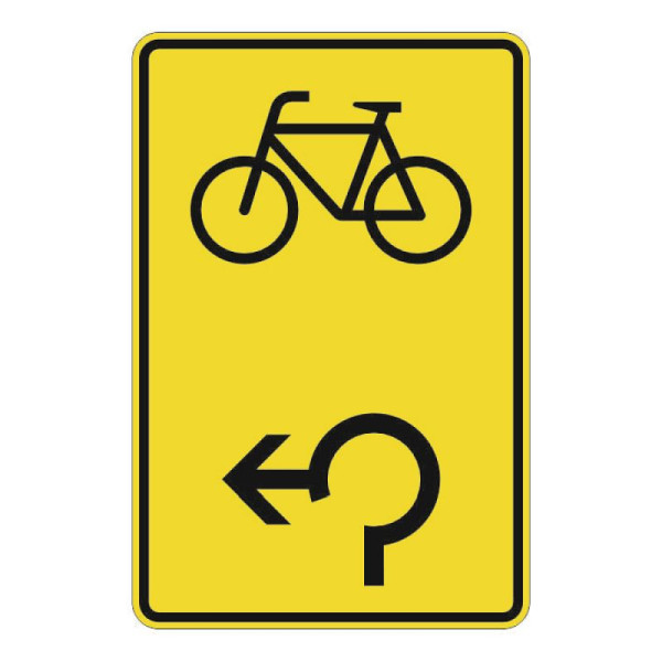 Stein HGS Vorwegweiser für Radverkehr im Kreisverkehr, linksweisend Nr. 442-17, 420 x 630 mm, RA3, Flachform 3, 442-17.0005
