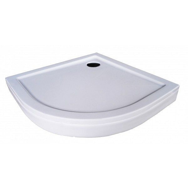 Sanotechnik Acryl Rund-Brausetasse BORA mit abnehmbarer Schürze 90x90x14cm weiß, GRS90