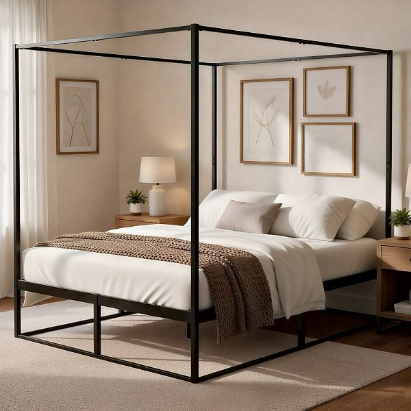 CLP Himmelbett Batoni 140x200, schwarz, 326455, 4255716360900