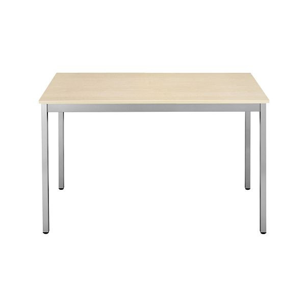 Bisley MULTI Desking Mehrzwecktisch, rechteckig 19 mm, Dekor MP ahorn, Gestell aluminium, H 740 x B 1200 x T 800 mm, MT1208MP300