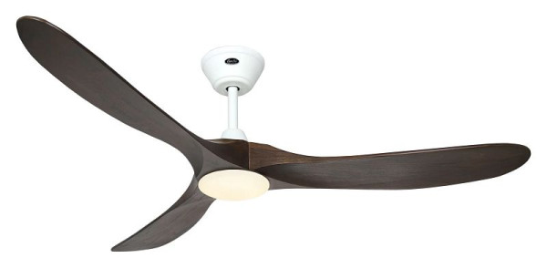 CasaFan Deckenventilator Eco Genuino-L 152 Lack matt weiß-Massivholz Nussbaum gebeizt, 315271