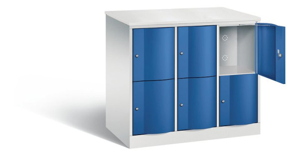 C+P XL-Schließfachschrank Resisto, H1077xB1148xT640mm, Farbe: Lichtgrau / Enzianblau, 8472-373 S10075