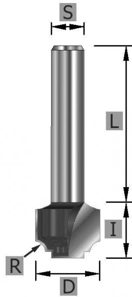 Edessö NutenProfilfräseräser HW, A: 19,05, R: 3,2, B: 11,11, C: 12, 106019112