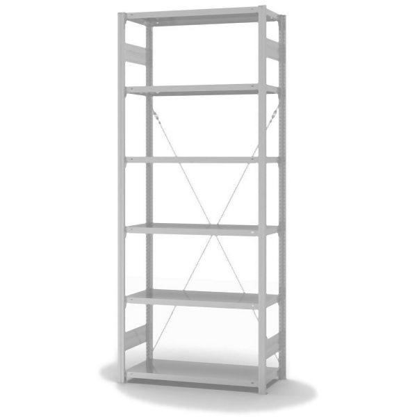 hofe Grundregal, zerlegt, 6 Böden 2500 x 400 x 1000 mm, lichtgrau ähnlich RAL 7035 ableitfähig kunststoffbeschichtet, HKG25410ESD