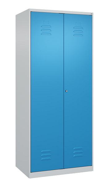 C+P Mehrzweckschrank Classic PLUS, Wäsche-Spind, 2 Abteile, 1850x800x500mm, 7035/5012, Zylinderschloss, 080002-22B S10017