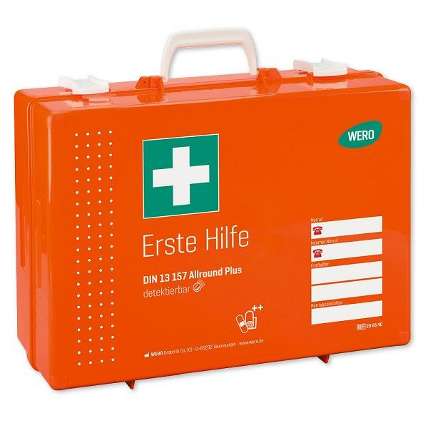 WERO Erste Hilfe Koffer DIN 13157 Allround Plus in Werotop 450, detektierbar, 206540