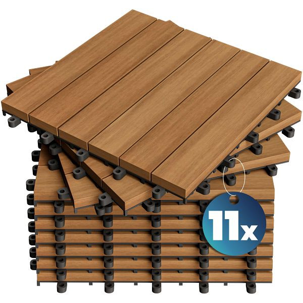 casaria Holzfliese Akazienholz FSC®-zertifiziert, VE: 11er-Set 30x30cm, 993127