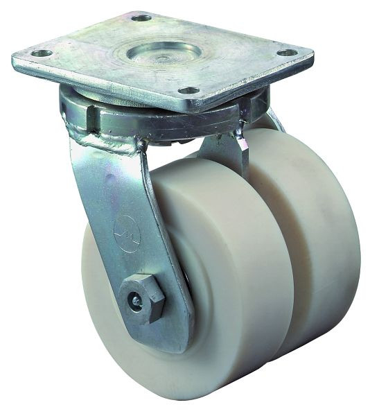 BS Rollen Schwerlastdoppelrolle, Rad-Breite 2x80 mm, Rad-Ø 300 mm, Tragfähigkeit 5000 kg, Lauffläche/Radkörper Polyamid gegossen, Kugellager, S100.B16.300