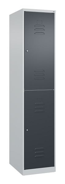 C+P Doppelstöckiger Spind Classic PLUS, 1850x400x500mm, 7035/7016, Zylinderschlösser, 080300-12 S10051