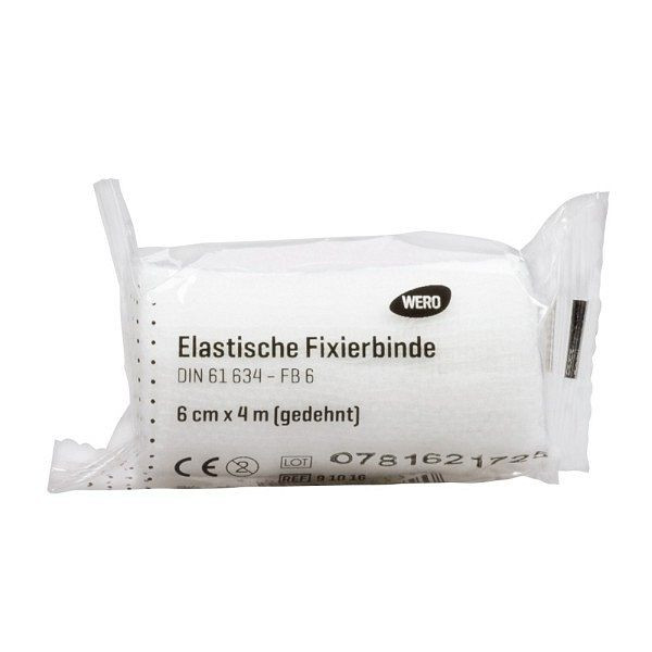 WERO Elastische Fixierbinde DIN 61634 - FB4, 4 m x 6 cm, lose, 91016