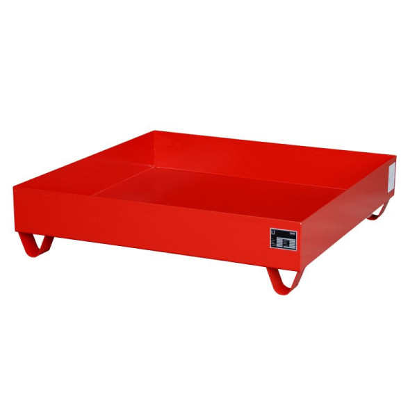 STEIN HGS Auffangwanne Serie 2000, 230 Liter, RAL 3000 feuerrot, Gesamthöhe 285 mm, lackiert, Kleingebinde, ohne Gitterrost, 79194.0050