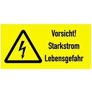 Moedel Vorsicht! Starkstrom Lebensgefahr, Kombischild, Folie, 300x200 mm, 57951