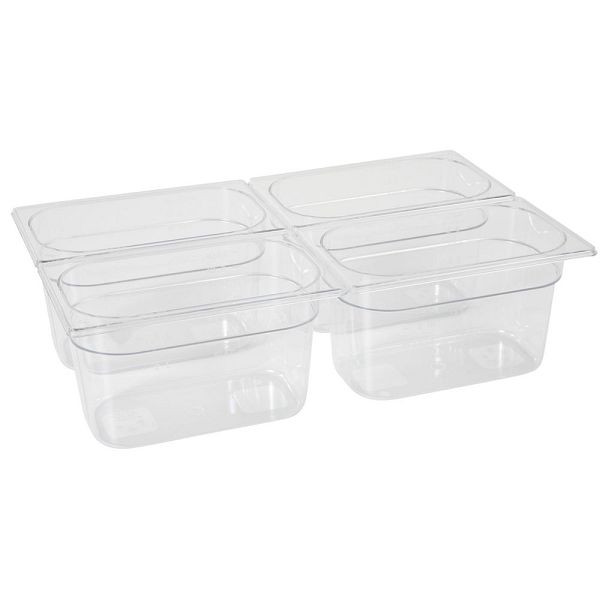 Hendi GN Behälter 1/4, 4 L, PC (Polykarbonat), LxBxH: 265x162x150 mm, Transparent, 861615