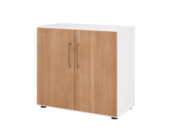 Hammerbacher Schrank 2OH 928T2 Weiß/Nussbaum, V928T2/W/N/BS