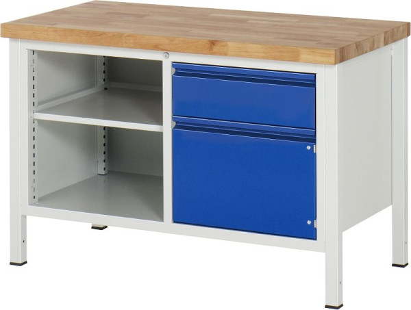 RAU Werkbank 8461I2, B1250xT700xH840-1040mm, 1xSchublade-TA, 1xTür, 03-8461I2-127R4H.11