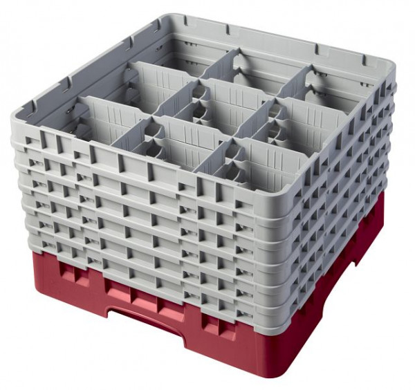Cambro Spülkorb mit 9 Fächer Camrack® 30 cm Preiselbeere, 9S1114416