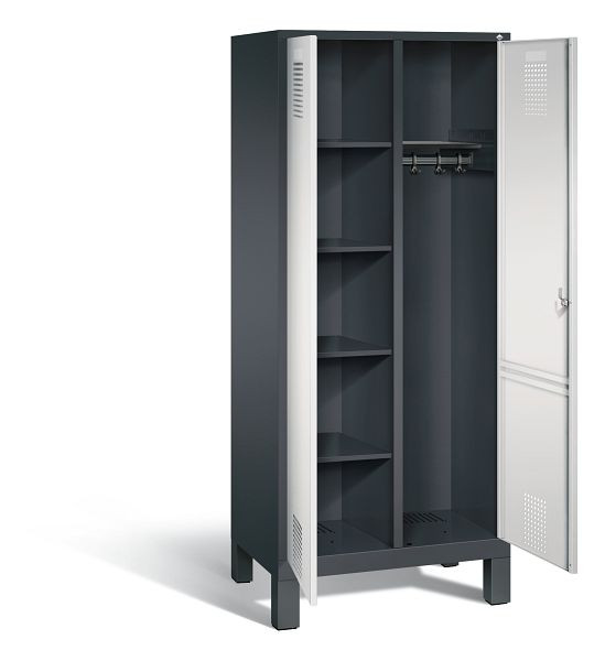 C+P Putzmittel-Spind Evolo, H1850xB810xT500mm, Farbe: Schwarzgrau / Lichtgrau, 48060-22 S10052