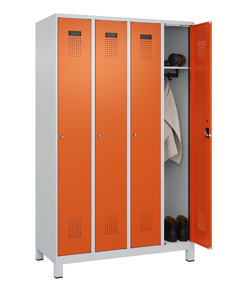 C+P Spind Evolo PLUS, mit Füßen, 4 Abteile, 1950x1200x500mm, 7035/2004, Verschluss Zylinderschloss, Ablageböden 4, 049010-40 S10029