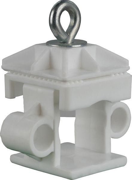 Schake Schilderklemme, Kunststoff, weiß, mit Ösen, für 40 x 40 mm / Ø 42 mm Schaftrohr, 31315