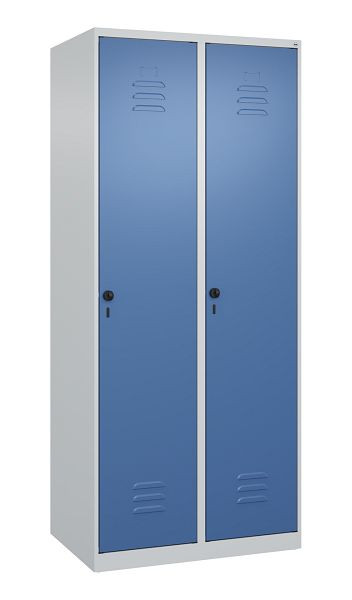 C+P Mehrzweckschrank Classic PLUS, Wäsche-Spind, 2 Abteile, 1850x800x500mm, 7035/5023, Drehriegel, Türen rechts angeschlagen, 080000-22B S10005