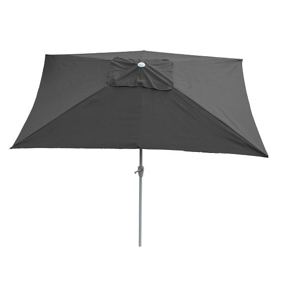 Mendler Sonnenschirm N23, Gartenschirm, 2x3m rechteckig neigbar, Polyester/Alu 4,5kg, anthrazit, 65356