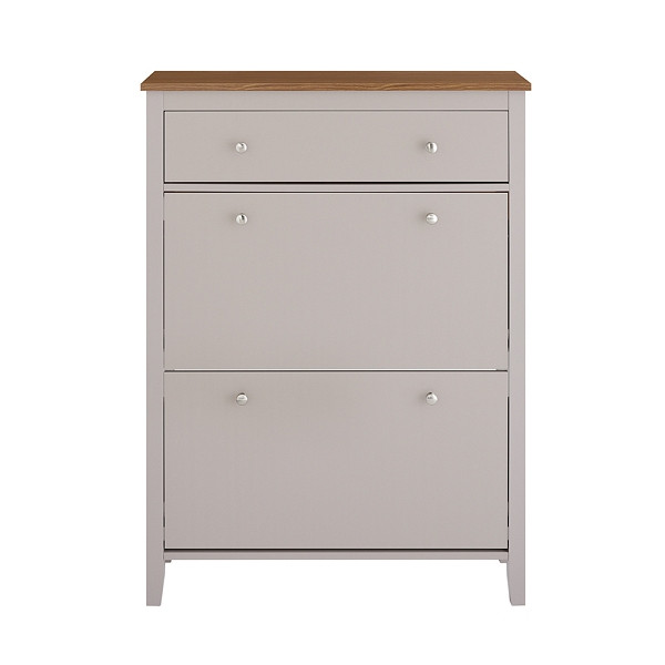SoBuy Schuhschrank mit einer Schublade Braun 78x25x108 cm, Nordisch, FSR89-KA
