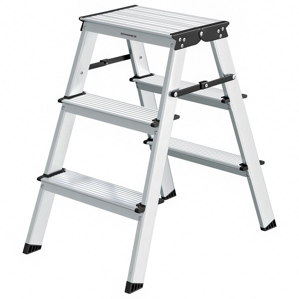 SONGMICS Aluminiumleiter, Silber, 36,6x59,7x57 cm, GLT23K