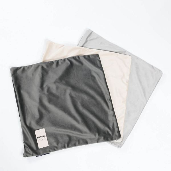 HOME DELUXE Samt Kissenbezug COUSHY, Grau, 60850, 4058166317544