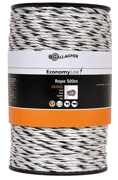 Gallagher EconomyLine Cord ECO 500m weiß, 063932, 8713235063932