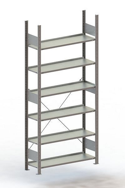 Meta Büro Steckregal Compact GR 2200x1000x300 mm, RAL 7035, Bodenanzahl: 6, 20083161