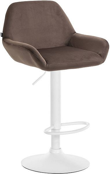 CLP Barhocker Braga Samt weiß, braun, 320908, 4251756478964