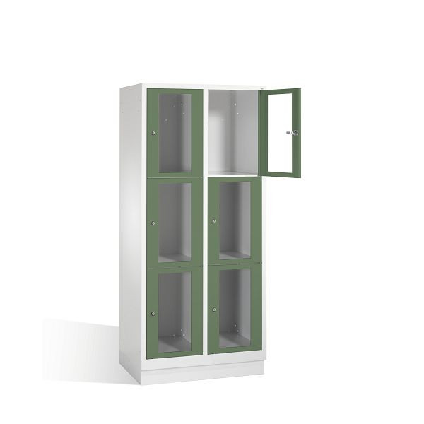 C+P Schließfachschrank Classic, H1800xB810xT500mm, Farbe: Lichtgrau / Resedagrün, 8020A223 S10004