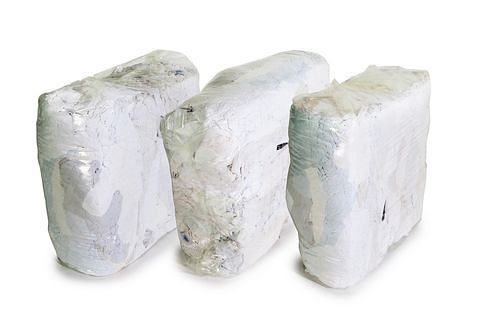 DENIOS Trikotputzlappen TW, aus weißen Baumwollstoffen, 3 Presswürfel à 10 kg, VE: 3 Stück, 158022