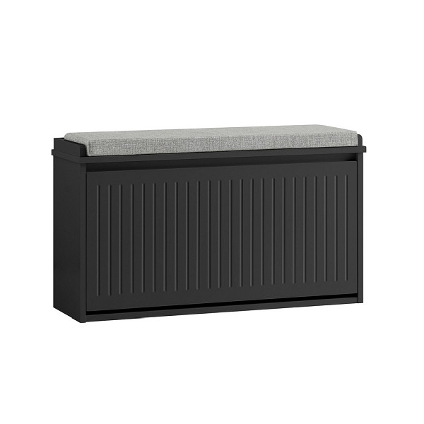 SoBuy Schuhbank mit einer Tür Schwarz 80x26x45 cm, Funktional, FSR98-L-SCH