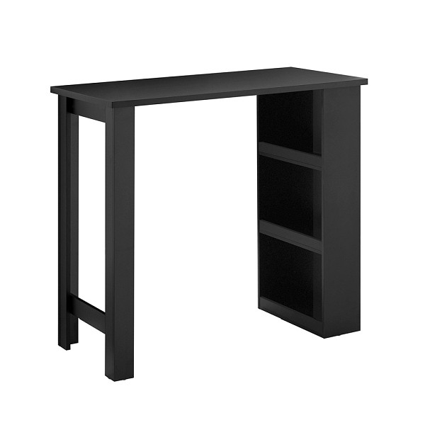 SoBuy Bartisch mit 3 Regalböden Schwarz 112x57x106 cm, Modern, FWT17-II-SCH