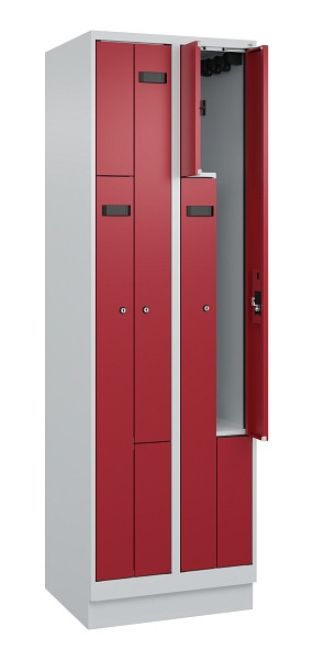 C+P Z-Spind Evolo PLUS, Sockel, 4 Fächer, 1950x600x500mm, 7035/3003, Zylinderschloss, 049023-204 S10031