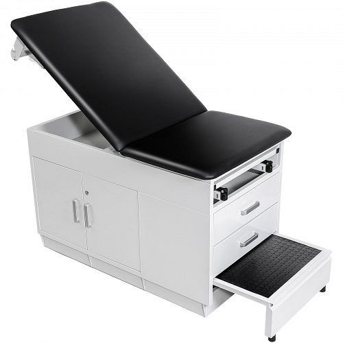 VEVOR Untersuchungsliege 227 kg, verstellbare Rückenlehne, Schrank, 2 Schubladen, Papierrollenhalter, Tritthocker, 1380x700x780 mm, CWJJCTCWJJCT4PIMC001V0