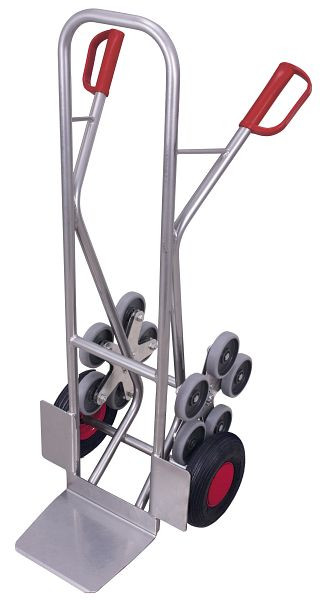 VARIOfit Aluminium Treppenkarre, 2 fünfarmige Radsterne, Außenmaße: 610 x 675 x 1.310 mm, Radsatz: Luftbereifung, ap-710.207