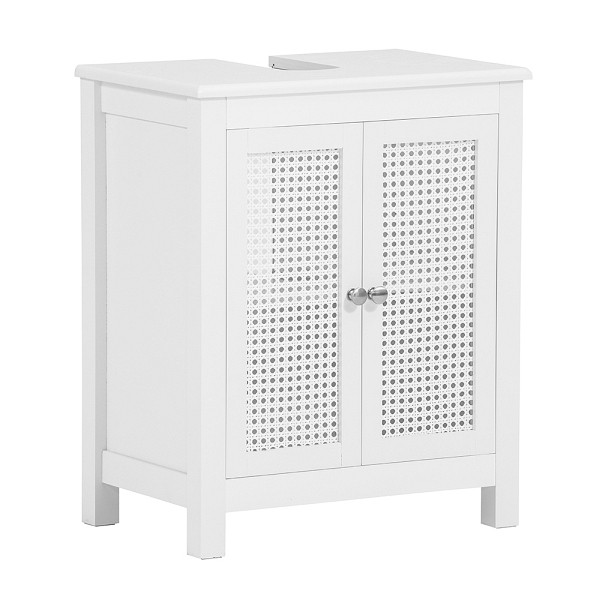SoBuy Waschbeckenunterschrank mit zwei Türen Weiß 48x31x60 cm, Funktional, BZR35-W