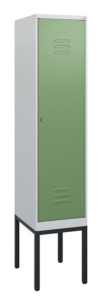C+P Umkleidespind Classic PLUS, Gestell, 1950x400x500mm, 7035/6011, Zylinderschloss, 0800305-12 S10021
