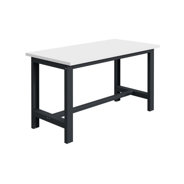 SOFAME SI Werkbank, B 1500 x T 750 x H 828mm, Melamin-Arbeitsplatte 28 mm, Anthrazitgrau RAL 7016, W010010598GA